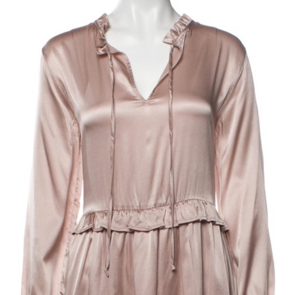 Anine Bing pale pink A-Line Silk Mini Dress with pockets Size:M - Picture 4 of 4